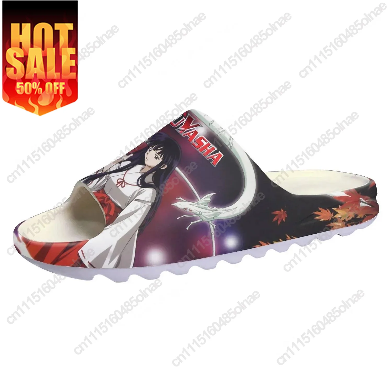 Kikyo Soft Sole Sllipers Inuyasha Mens Womens Teenager Home Clogs Anime Cartoon Step In Water Shoes On Shit Customize Sandals