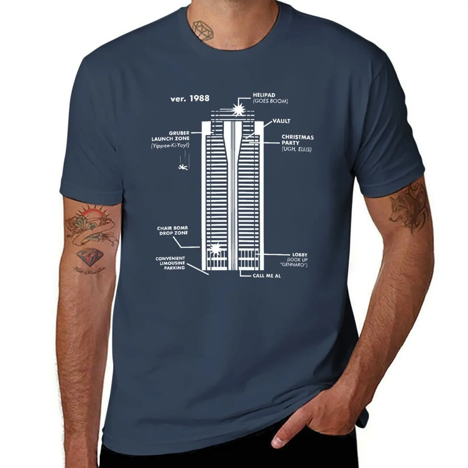 

Nakatomi Diagram T-Shirt Work Short Sleeve Cotton Top