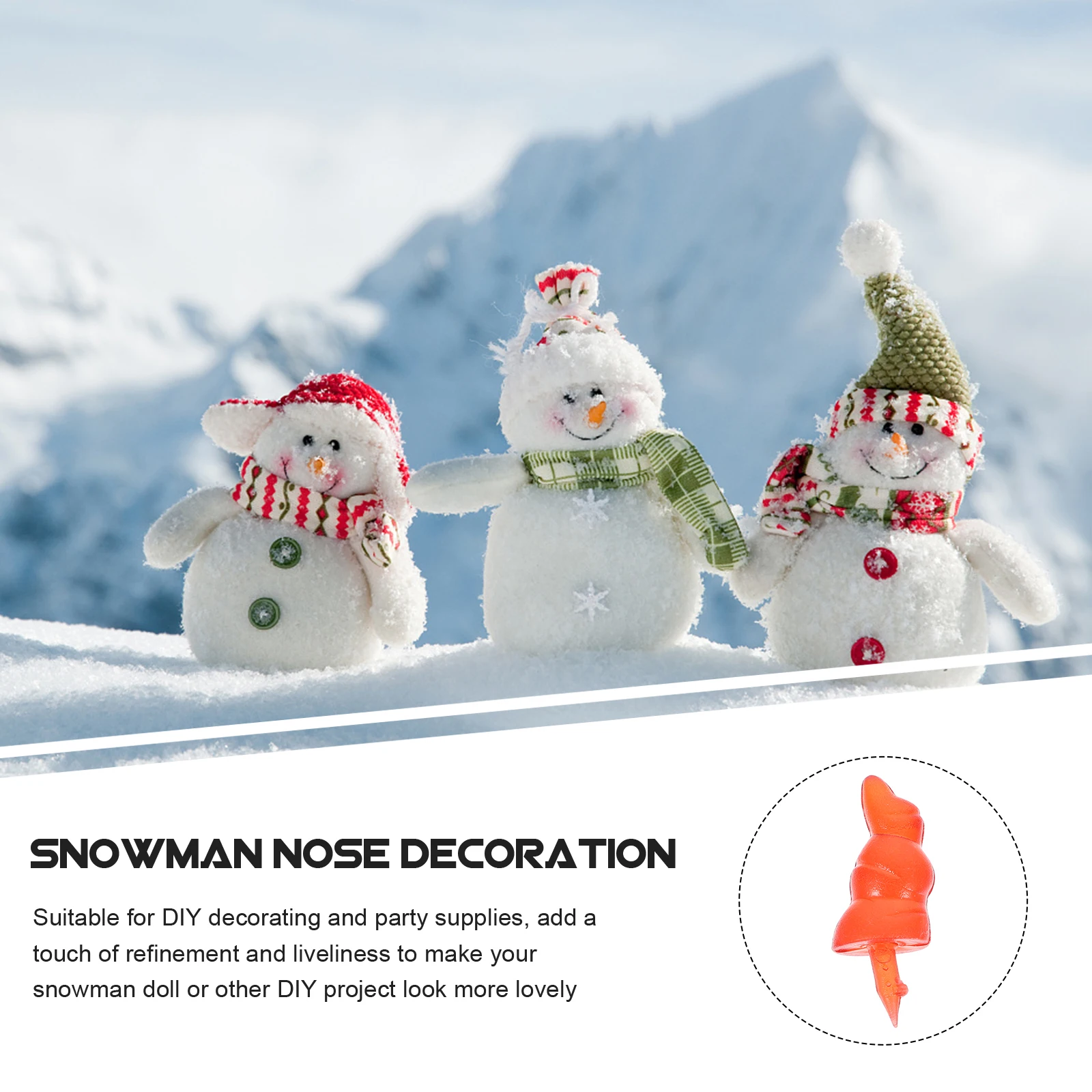 50 pezzi di pupazzo di neve naso accessori fai da te in plastica cartone animato naso finto ornamento forniture artigianali di Natale per la decorazione del pupazzo di neve