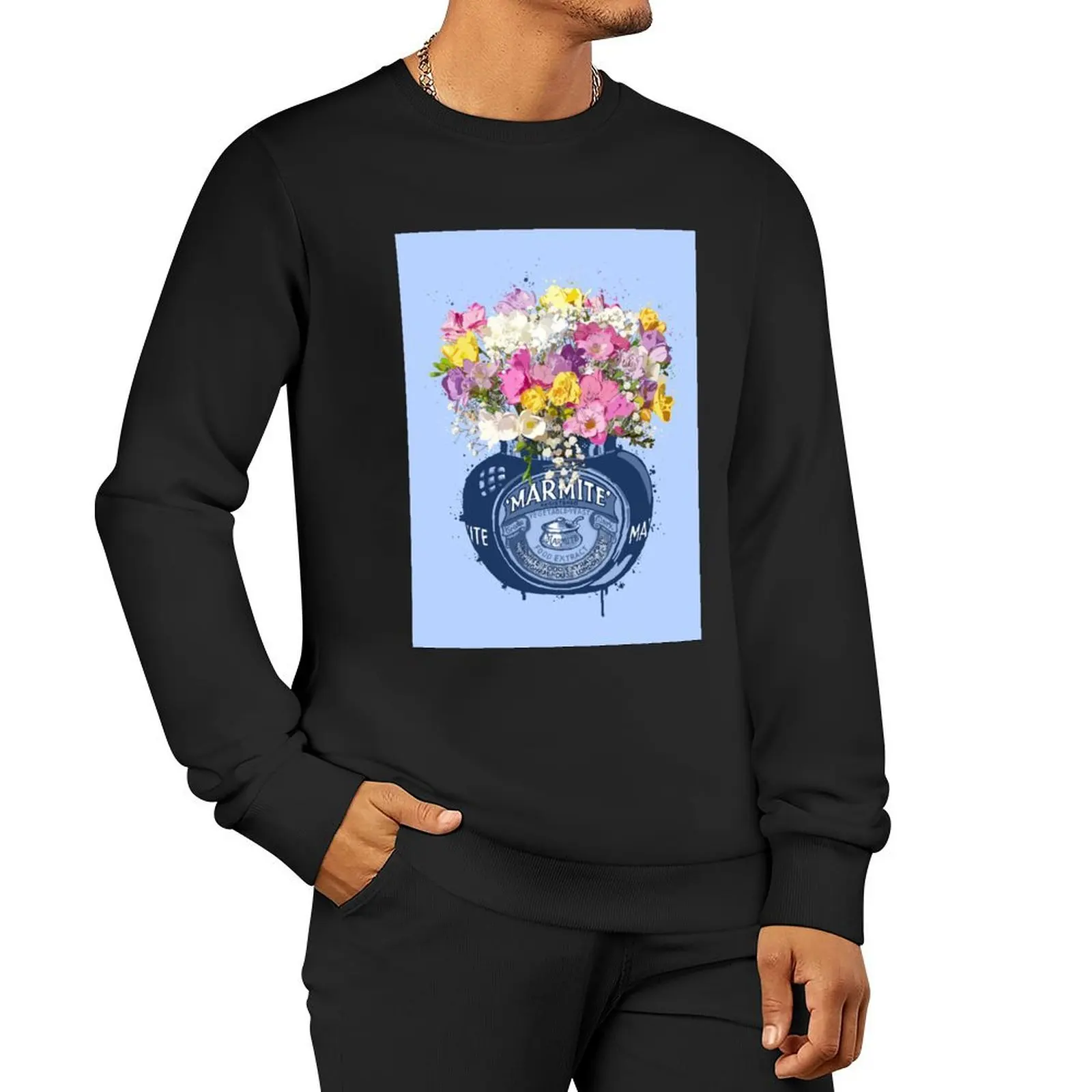 Marmite flower bouquet Pullover Hoodie autumn anime clothes mens clothes japanese style graphic sweatshirts