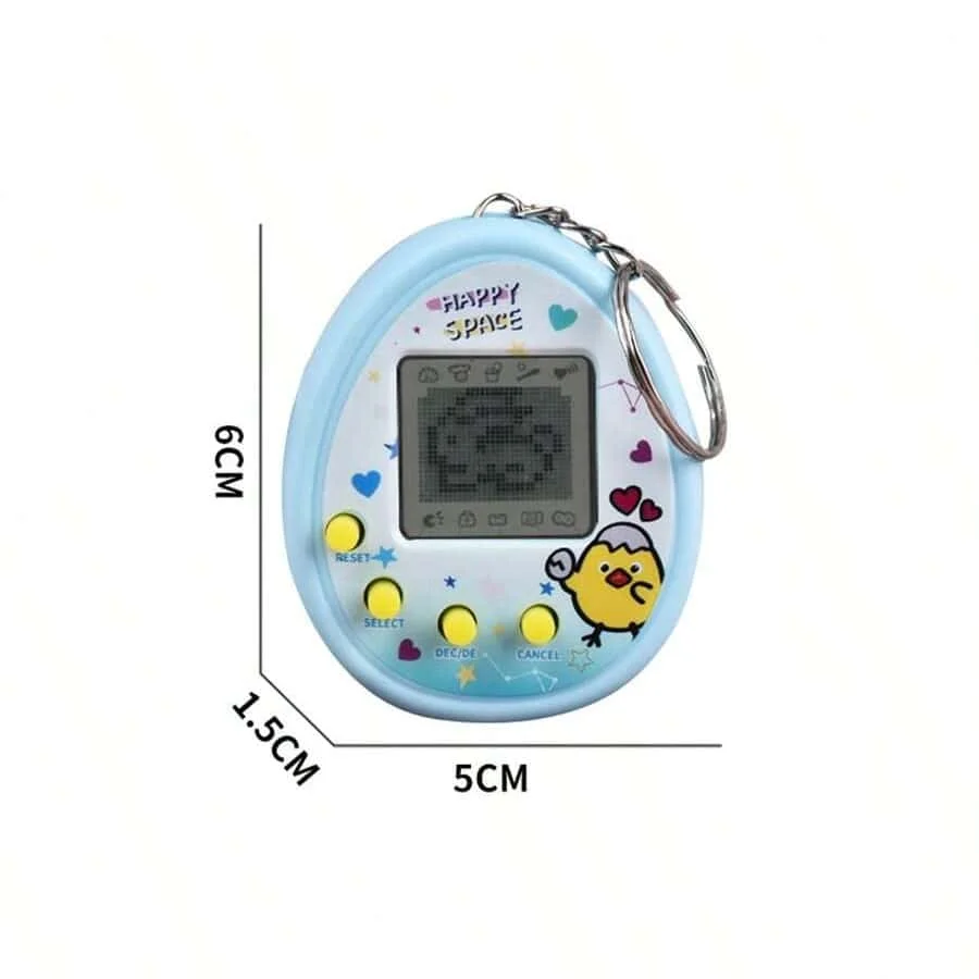 1pc Mini School Virtual Electronic Pet Game Machine Keychain (color random)