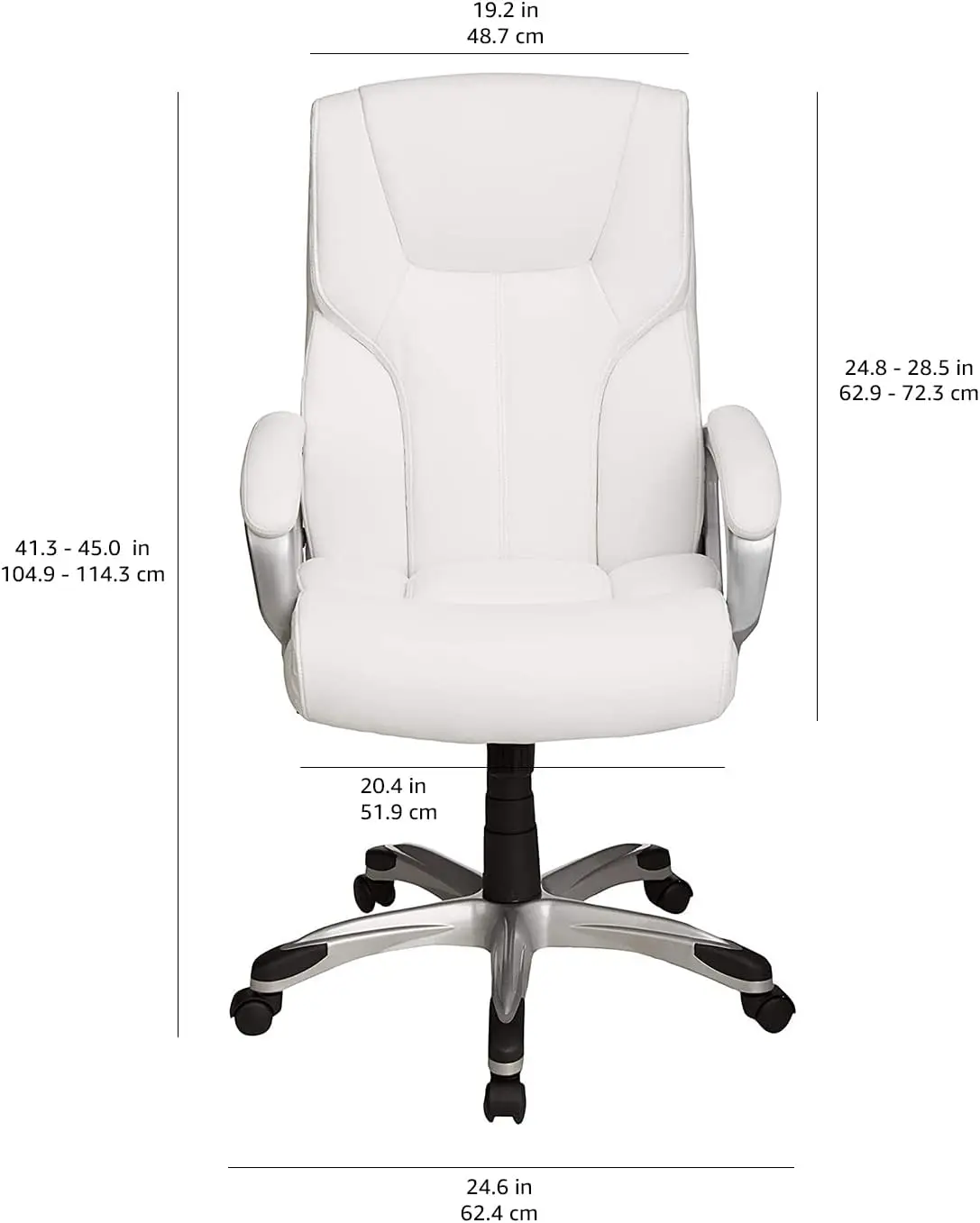 

Amazon Basics Executive Home Office Desk Chair With Padded Armrests, Adjustable Height And Tilt, Rolling Swivel Chair, 275