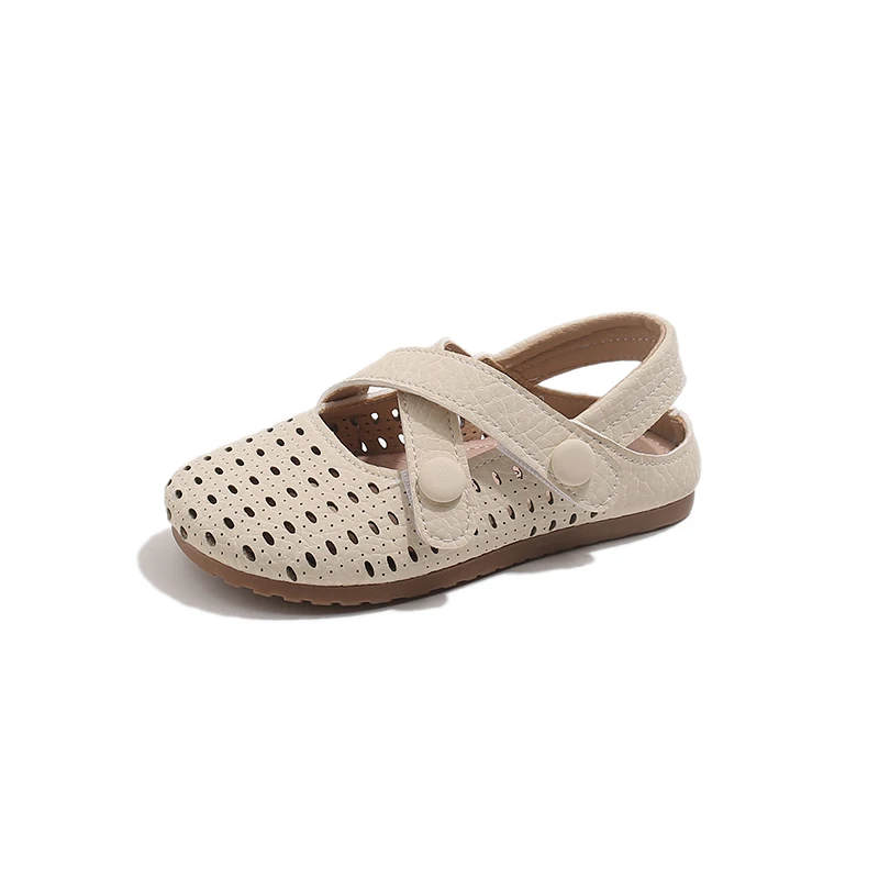

Summer New Kids Mary Jane Sandals Hollow-out Breathable Girls Causal Flat Shoes Non-slip School Children Fashion Retro Sandals