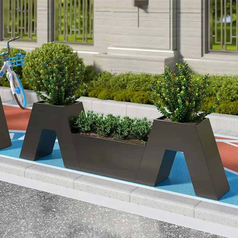 Large Aluminum Rectangular Flower Pot Garden Nursery Decorative Outdoor Plant Pot Kit Direct From Nursery
