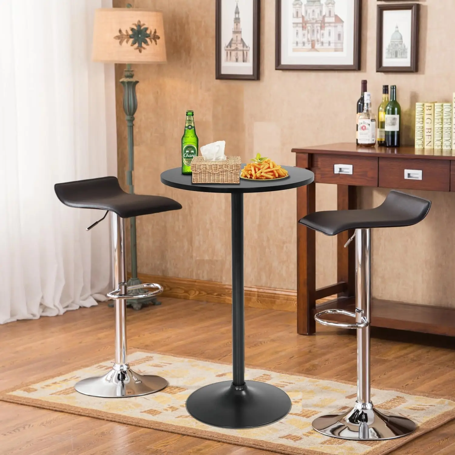 Bistro Pub Table 2 Pack 40 Inch Height Cocktail Table Round Bistro Bar Table for Home and Kitchen Dining
