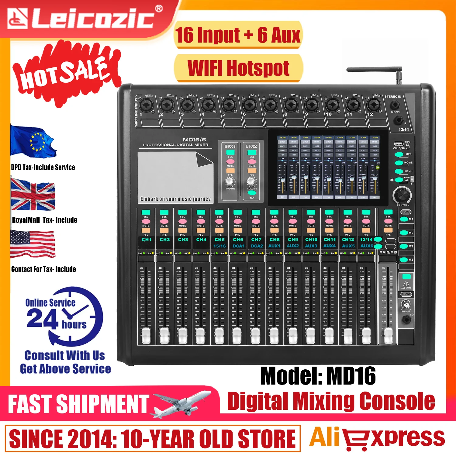 

Leicozic Mixer Digital 16 Canales Wifi Bluetooth Dual Dsp Rackmount Mixer De Audio Digital Mixing Console Software Sound System