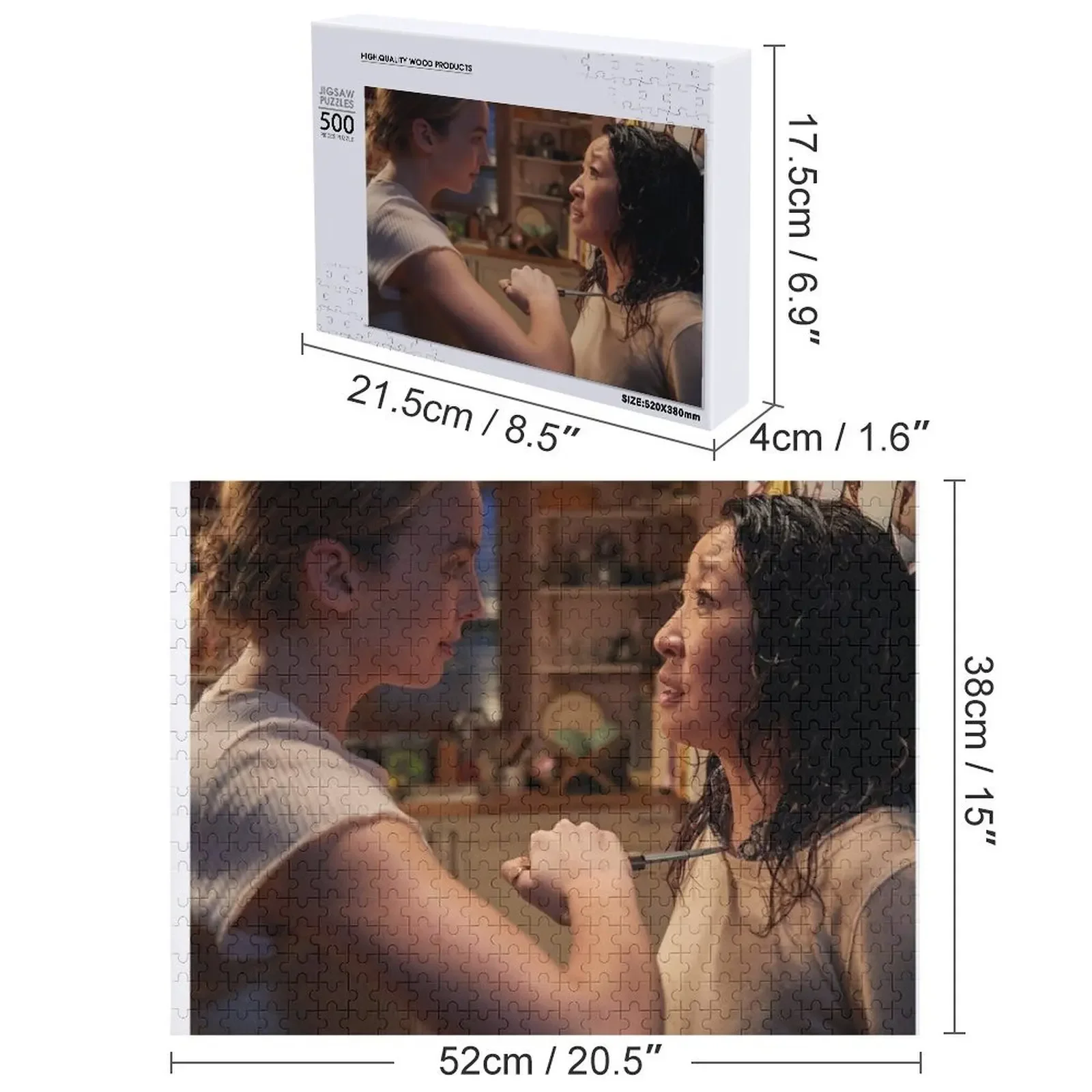 Villanelle and Eve in Eve’s house (Killing Eve) Jigsaw Puzzle Personalized Gift Wood Name Wood Animals Wooden Adults Puzzle