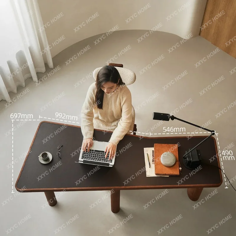 XXSolid wood desk  retro study home antique workbench special-shaped computer desk