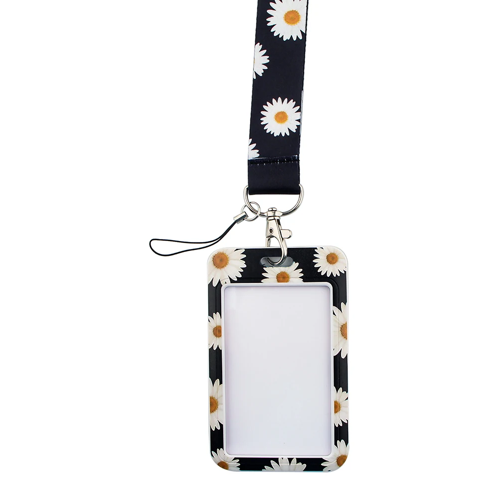 Credential houder Nieuwe Mode kleine Daisy Lanyard Id Badge Houder Sleutelhanger ID Card Pass Gym Mobiele Badge Sleutelhouder Sleutelhangers