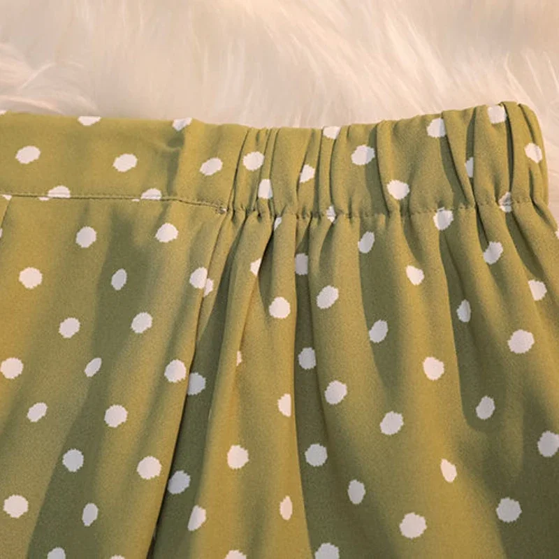 Dot Skirts Women Vintage Midi A-line Elegant Streetwear High Waist Prairie Style Spring Casual Simple Daily Vacation 2023 New