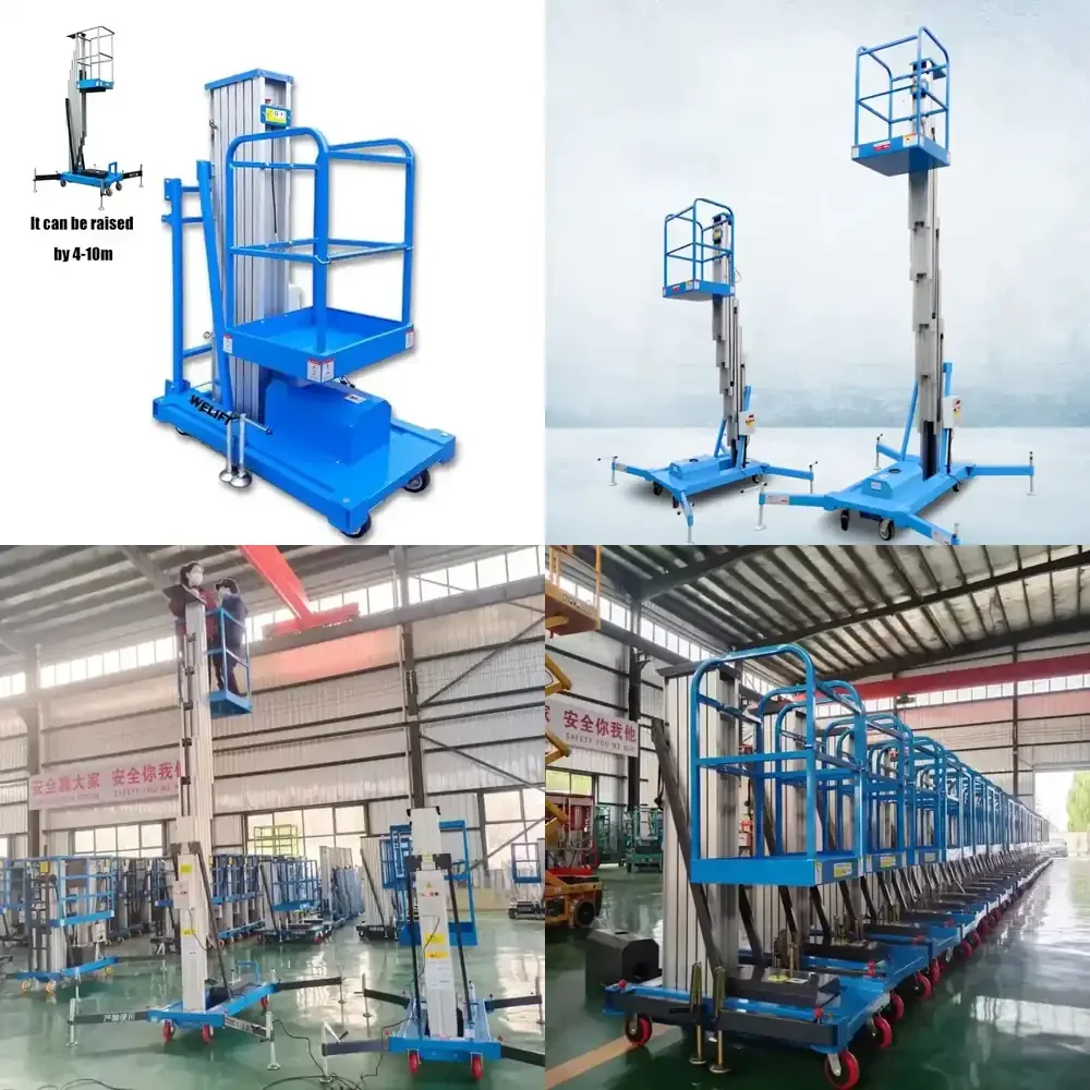 2026 Hot Sale  Electric Single Mast Personal Lift Platform for Human Use Aluminum Alloy 6M 8M 10M Height Adjustable Electric