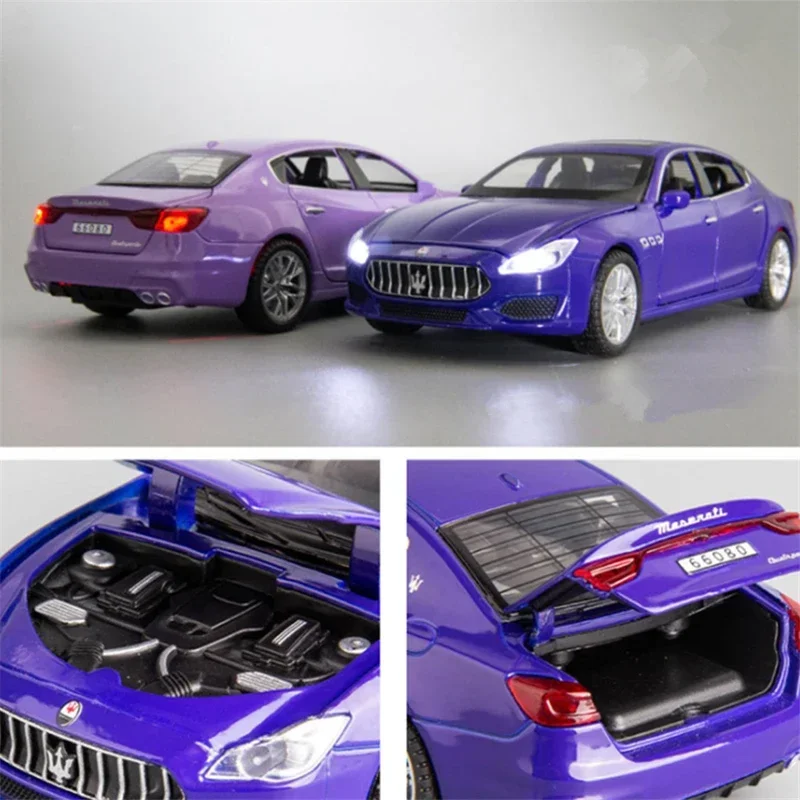 1:32 Maserati Quattroporte Coupe Alloy Car Model Diecast Metal Toy Vehicle Car Model Simulation Sound Light Collection Gift