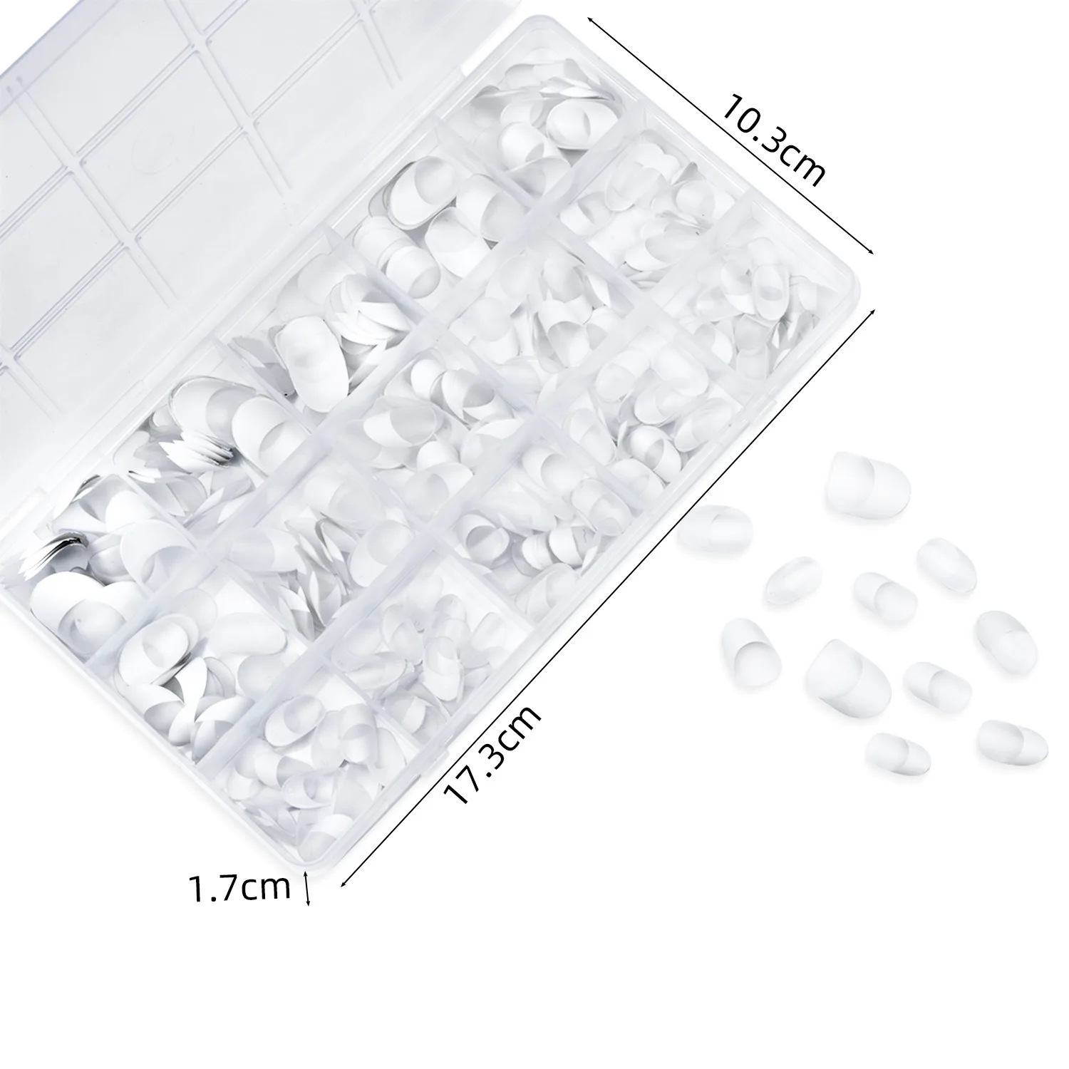 New 300pcs #0-10.5 15 Sizes Seamless Clear Semi Frosted Full Cover French Style Acrylic Wearable False Press On Nails Extension