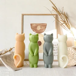 Cartoon Kätzchen Silikon Form Handgemachte Aromatherapie Kerze Gips Ornament Form DIY Nette Katze Handwerk Machen Formen