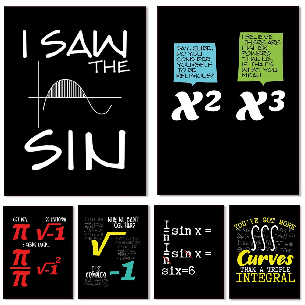 Science Art Equation Formula Poster - Galileo Galileo Math Poster - Pi It Gets Real Reason, Math Scandinavian Design Wall Art