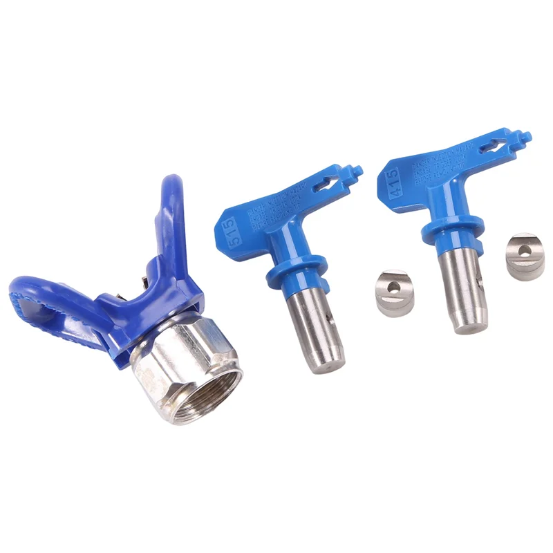 3Pc 415/515 Spray Tips Airless Paint Spray Sprayer Tip Guard Nozzle Seat Replacement for Airless Spray Paint Tip Nozzle