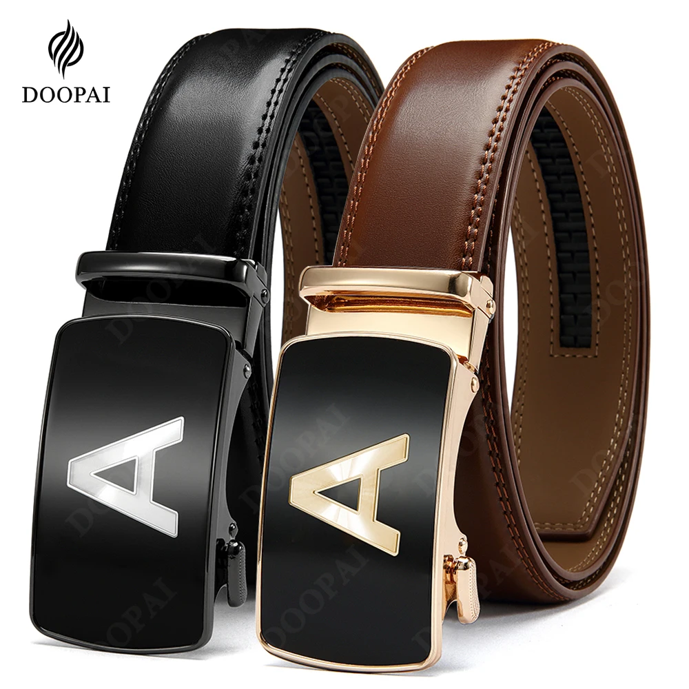 

Men's Leather Belt Automatic High Quality Cowhide Belt Women Genuine Luxury Leather Belt for Men Male Strap Letter Business Male