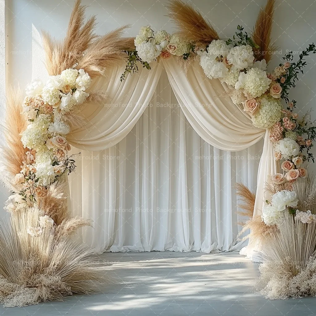Mehofond Photography Background Bohemian Style Exquisite Romantic Simulation Flower Cluster Wedding Decor Background Photozone