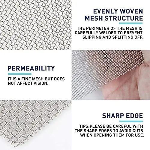 1pc Stainles Steel Woven Wire Mesh 120/200/300/400/500 Mesh Cloth Screen Wire Filter Sheet For Home Use