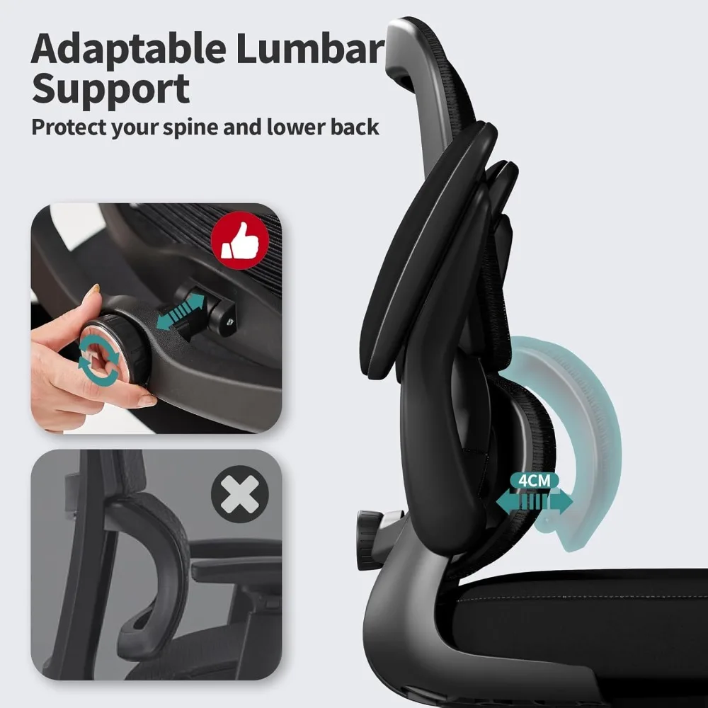 Cadeira de escritório - Cadeira de mesa ergonômica com suporte lombar ajustável, cadeiras executivas para escritório doméstico Suporte lombar confortável