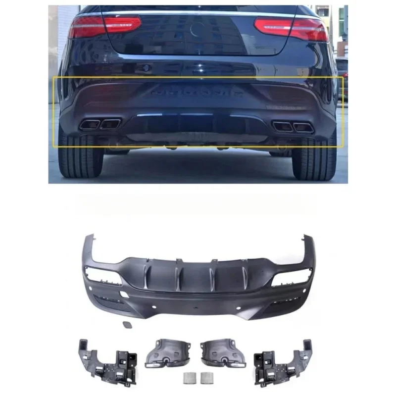 Premium Accsori Car Bumper Body Kit X166 Gls400 To Gle63 Rear Diffuser Exhaust Pipe 2016-2019