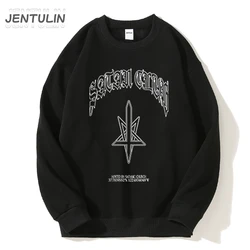 Hip Hop Streetwear Men Hoodies Satan Club Graphic Print Hooded Women Unisex Autumn Winter Punk Sweatshirts Y2K Coat Clothes Goth
