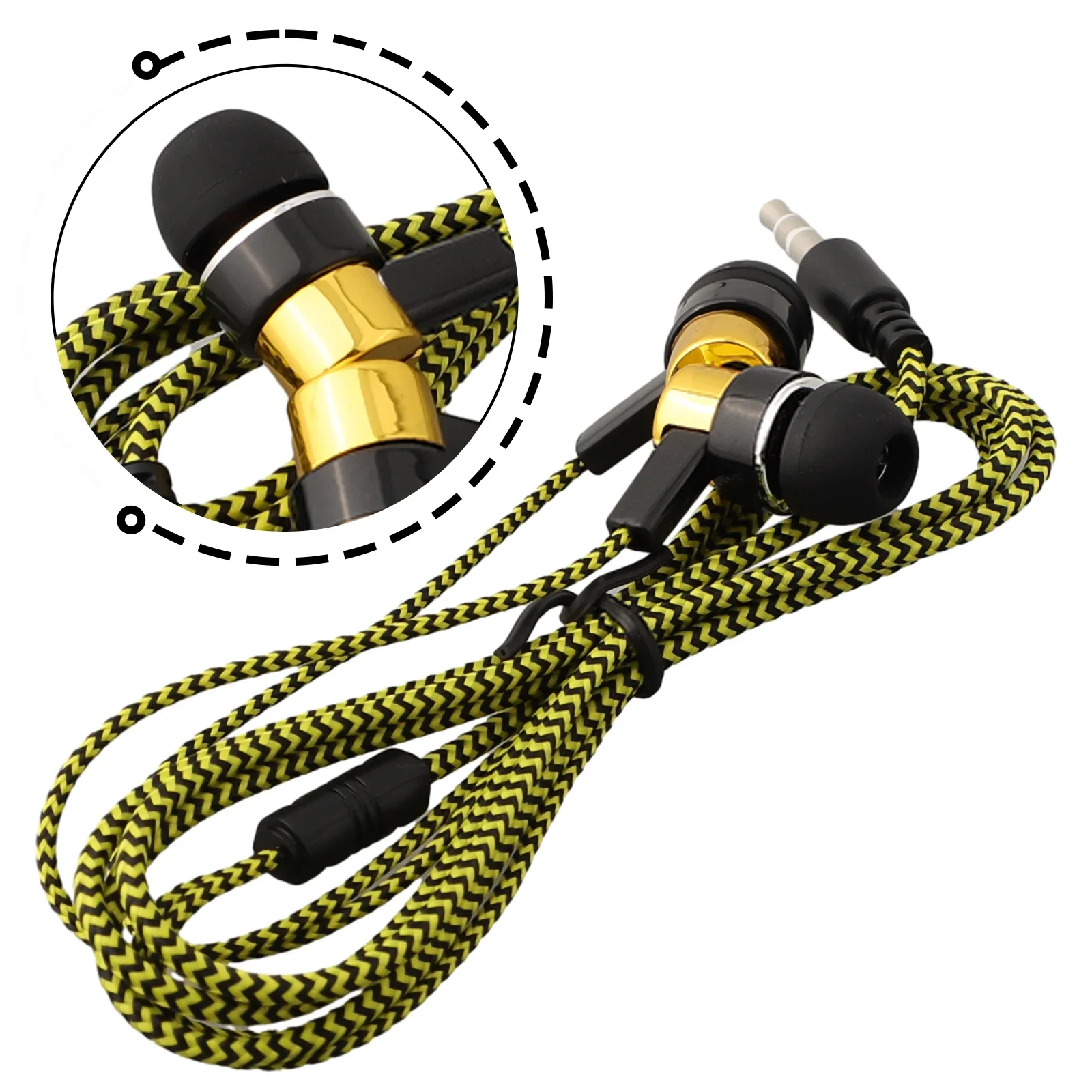 

Wired Headphones 2 Basic Box 3.5mm In-Ear Stereo Earbuds Mobile Headphones Braided Wiring In Ear Electroplated Headphones