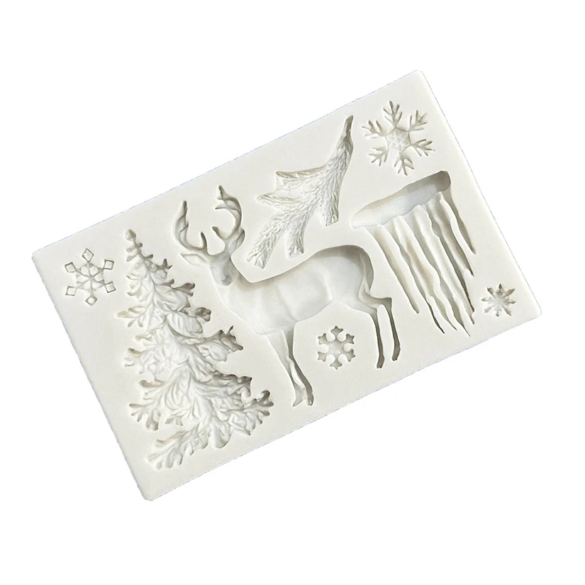 Tree Deer Christmas Silicone Cake Baking Mold Sugarcraft Chocolate Cupcake Resin Tools Fondant Cake Decorating Tools