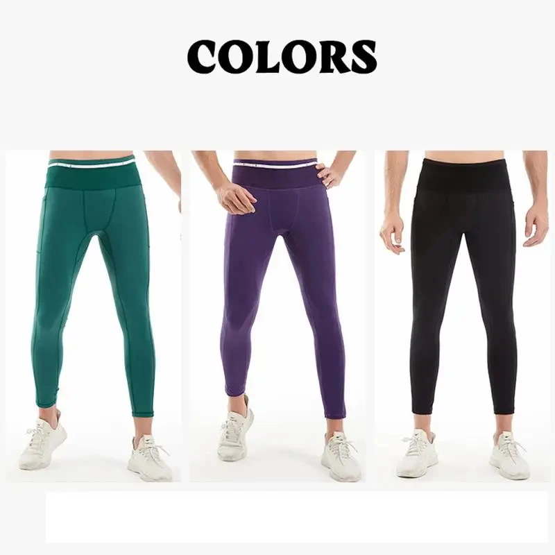 Herren-Kompressions-Laufhose, Radfahren, lange Leggings, Outdoor-Sport, Basketball, Fitness, Jungs, Fitnessstudio, Reiten, Wandern, Strumpfhosen, 6 Taschen – Detail 7