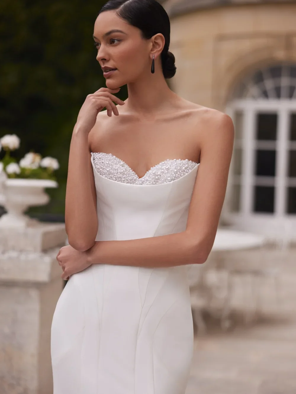 Customized Pearls Satin Mermaid Wedding Dress Romantic Sweetheart Neck Bridal Gown Floor-length For Woman Vestido De Novia