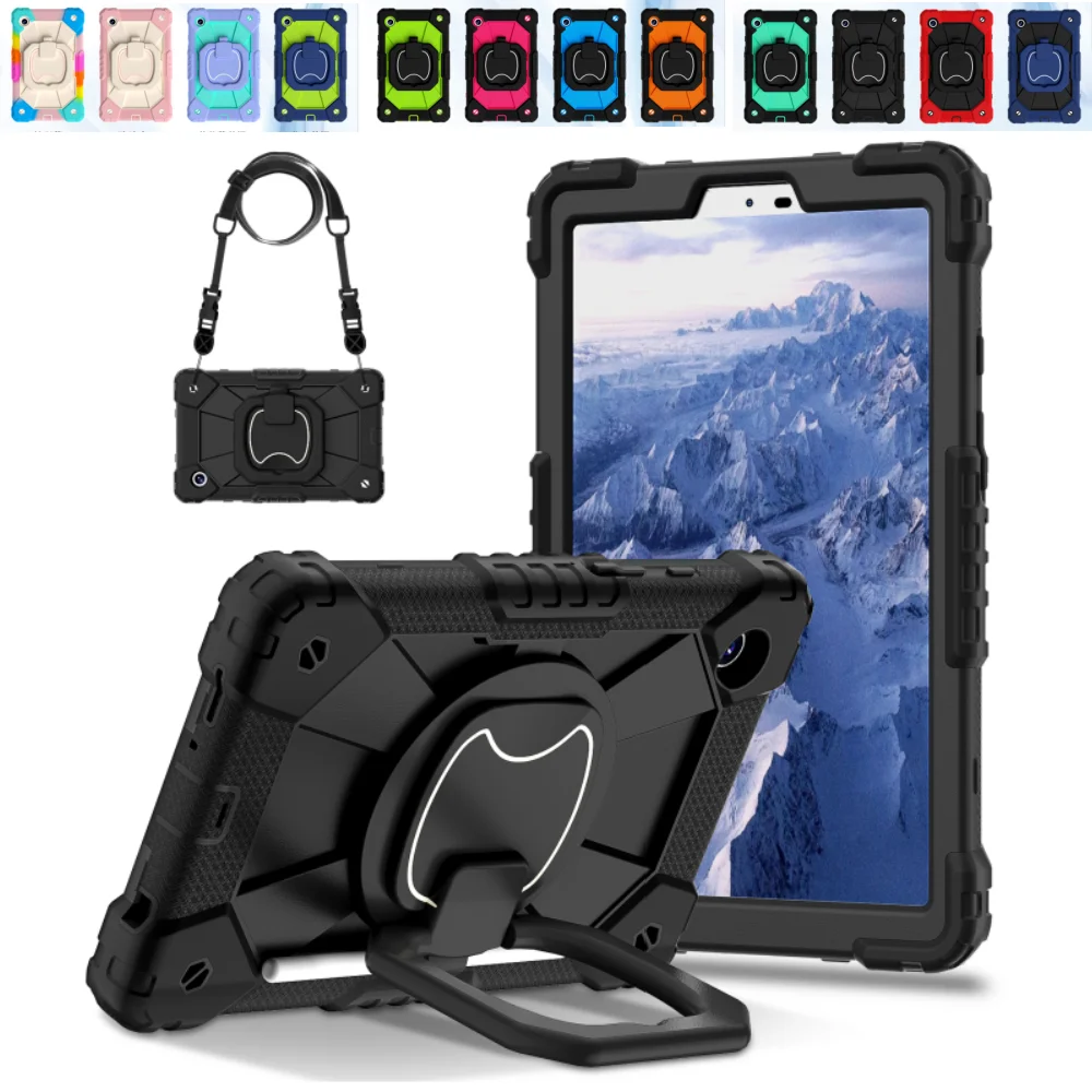 

Сверхмощный чехол для Samsung Galaxy Tab A11 8,7 дюйма SM-X130 SM-X135 2025 8,7 дюйма 360 ° Противоударный чехол с вращающейся подставкой и ремнями