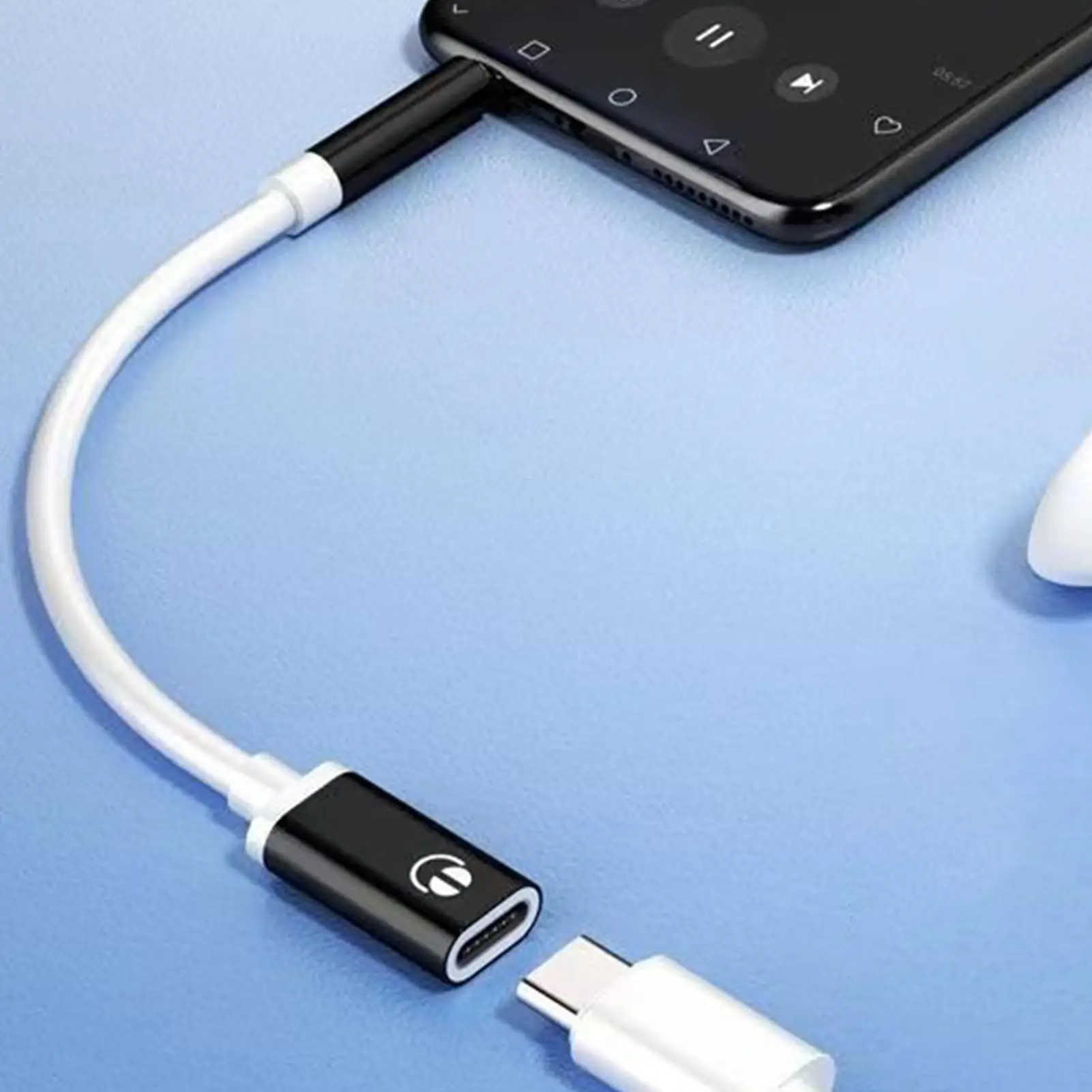 3.5mm Male To Type-C Female Headphone Aux Cable Converter Type-C To Flat Headphone Round Head Adapter Cable