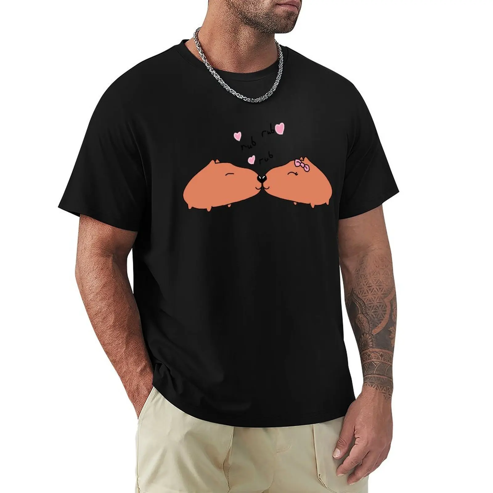 

Kapybara san nose rubs T-Shirt luxury t-shirt Man t-shirt graphic tee shirt blue lock heavy weight t shirts for men