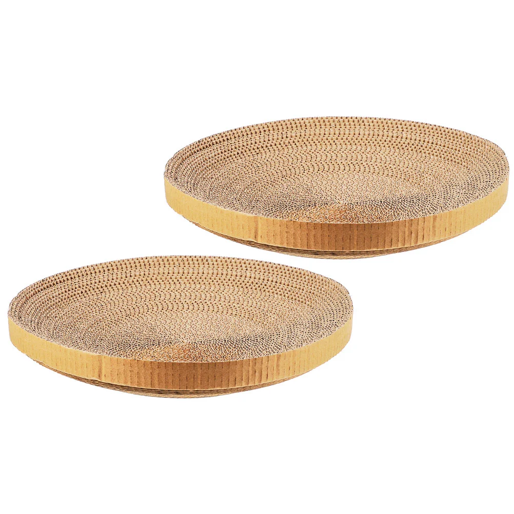 2 Pcs Corrugated Replacement Core Lightweight Cat Scratcher Room Kitten Convenient Pad Notebook Cardboard Reusable Floor Paper