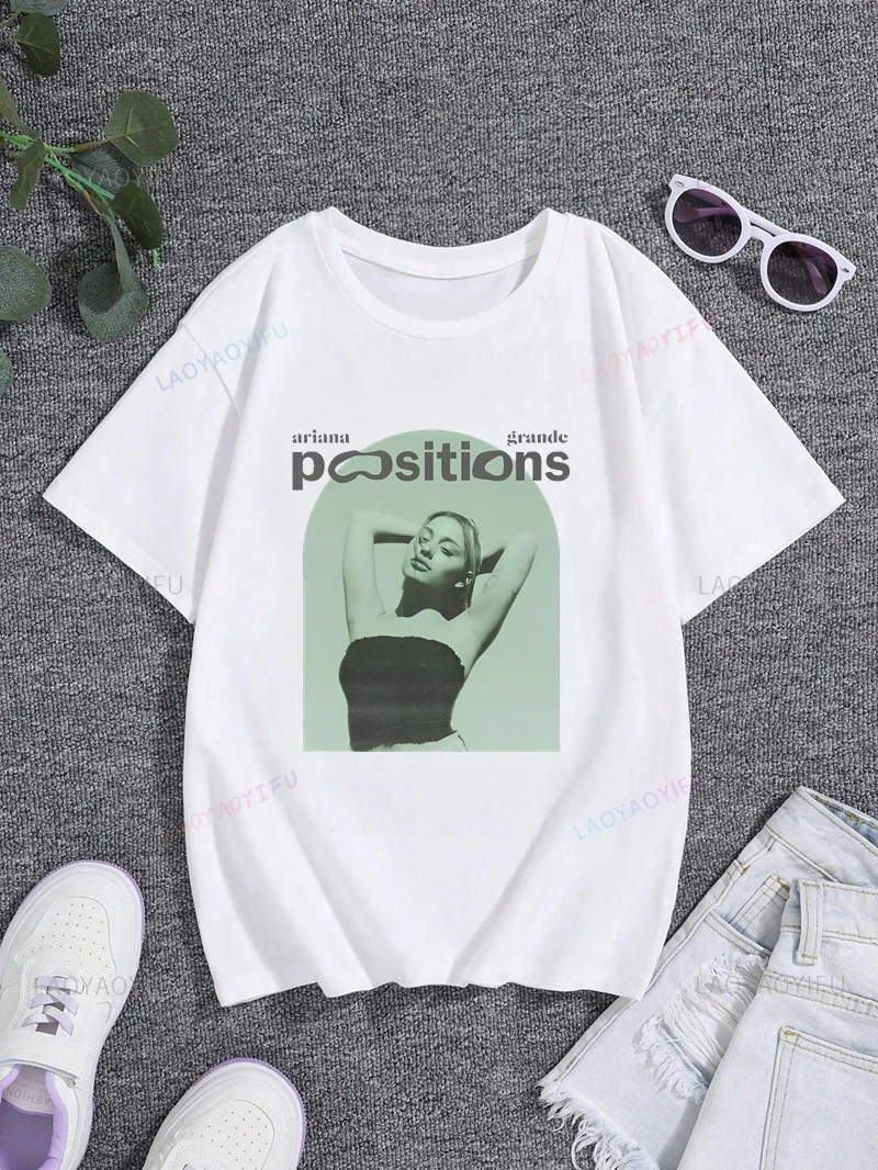 

ARIANA GRANDE Poster Printed Women's Shirt,Fans Everyday Street Wear, Summer Fashion Casual Short-sleeved Women's Cotton T-shirt