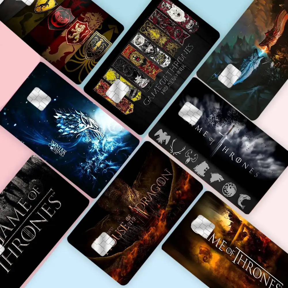 Film G-Game of T-Thrones Anime Cartoon Bear Skin Sticker Film Tape Case for Big Credit Debit Card Front Side