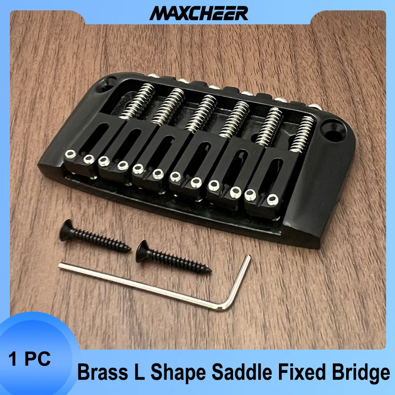 Fixed Bridge with Brass L-Shape Saddle 88x45MM String Spacing 10.7MM Hardtail Bridge String Body Through for Electric Guitar