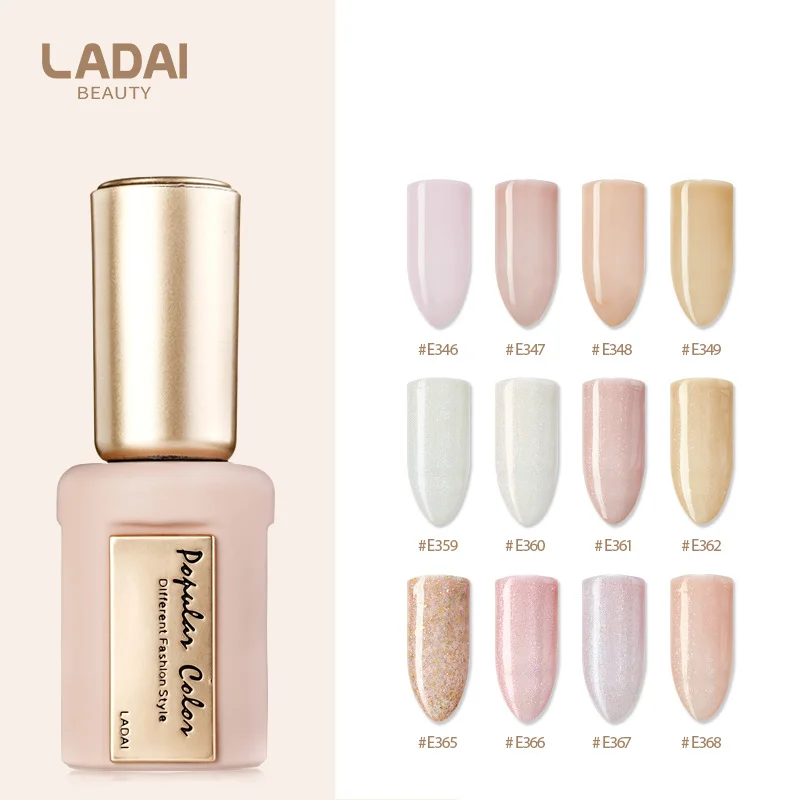 LADAI Professional Nail Kit High Quality 23-Color Nude Semi-Permanent Gel Nail Polish Gel LED Lamp Source Private Label