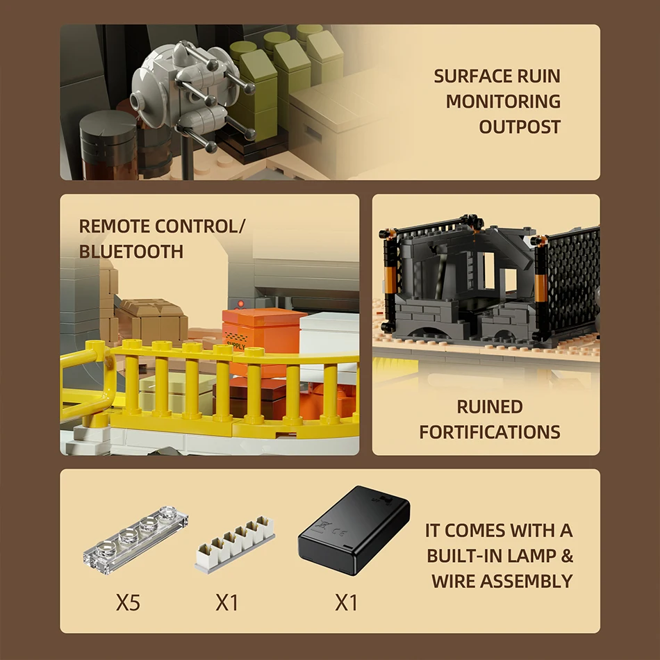 MOC City Vault 33 Apocalyptic Bunker Scene Building Blocks Falowt Doomsday Nuclear Shelter Ground Gate Survival Bricks Toys Gift