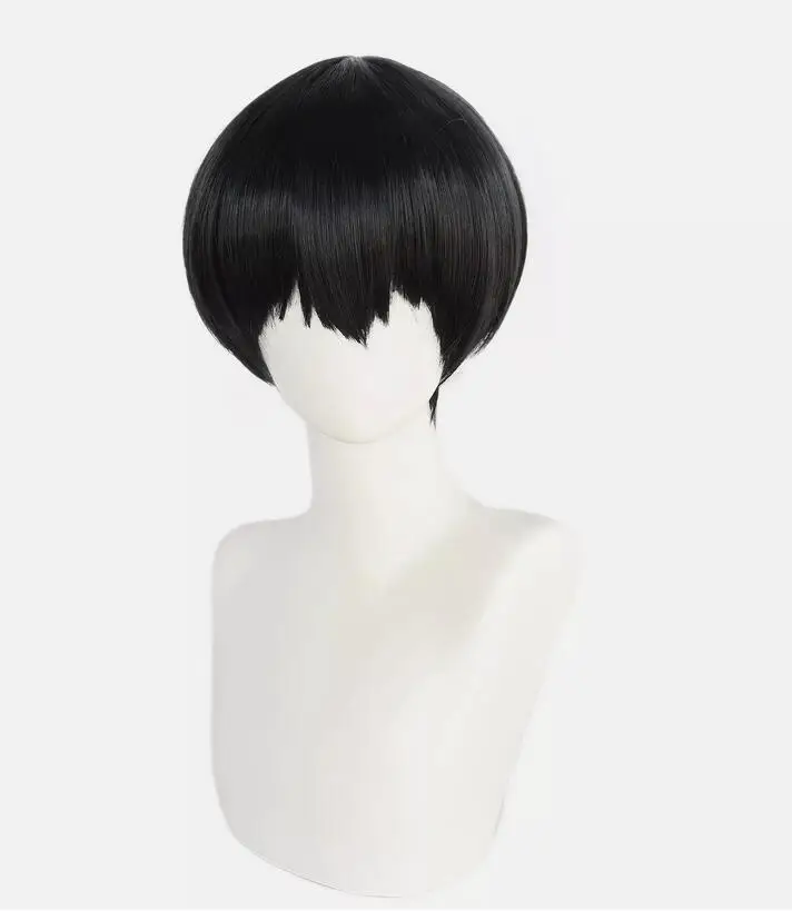 Cosplay Wigs 10 Inch Black Short Straight Hair Wigs For Men Anime Cosplay Wigs