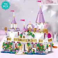 Girl's Dream Town Princess Ice Castle Building Blocks Assembly Constructor Model Kit Toys for Birthday Boys Girls Children