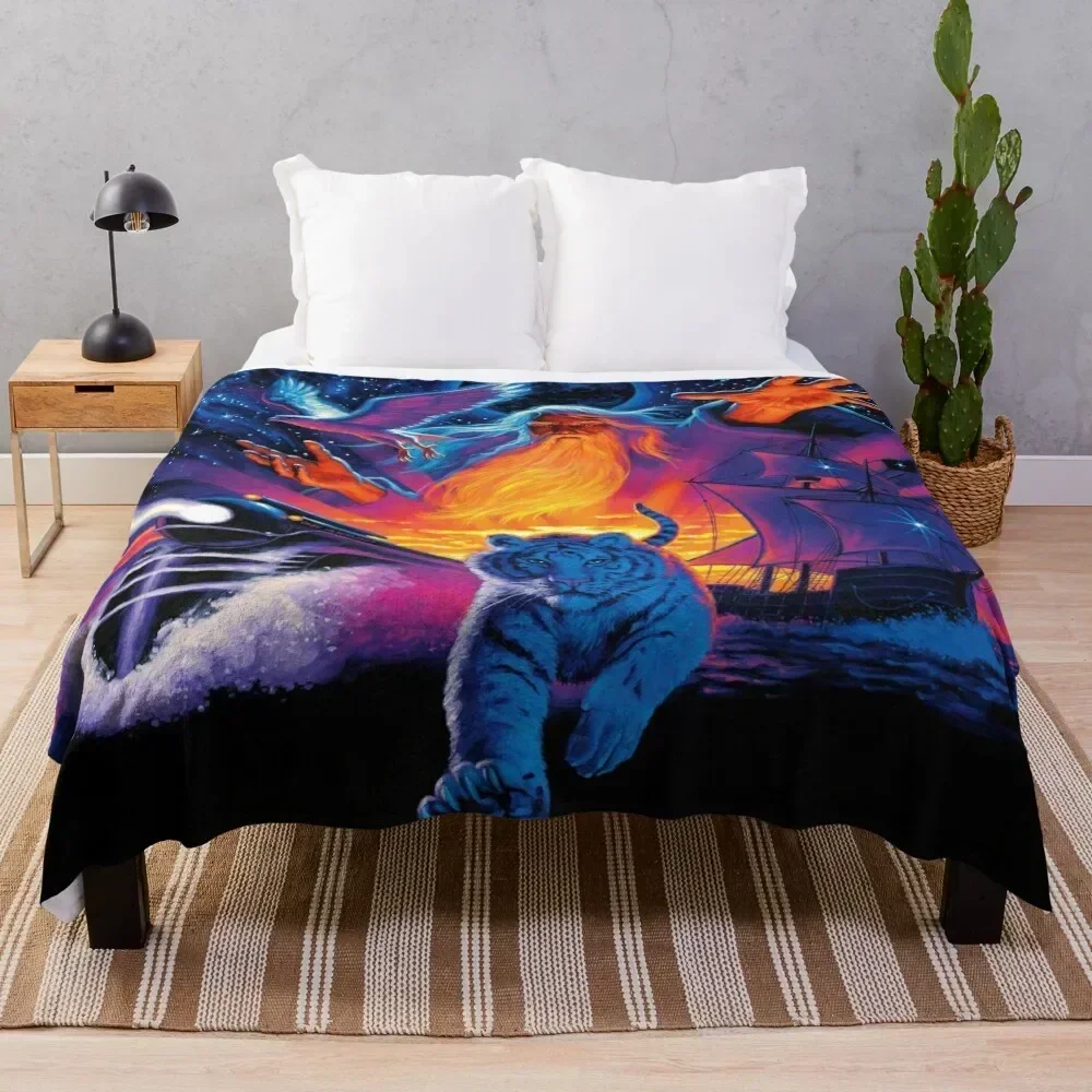 

The Wizard's Journey - Art by Greg Hildebrandt Throw Blanket Cozy Microfiber Throw Blanket for Home Bedroom