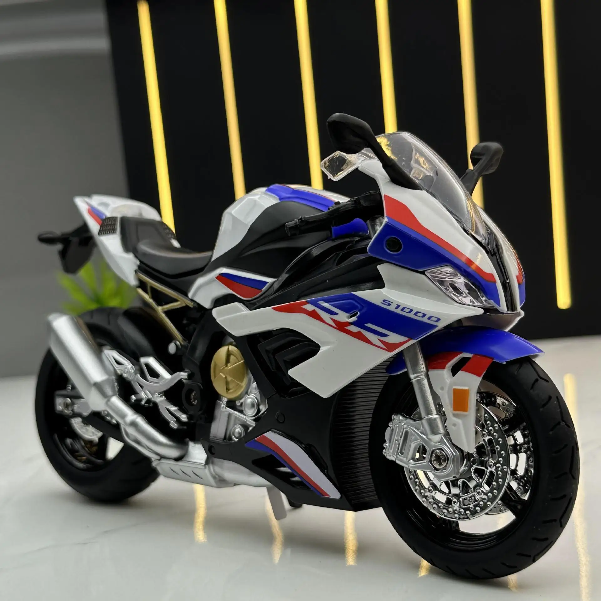 S1000RR 합금 미니어처 장난감 모델, 소리 및 조명 효과, 어린이 및 수집가용 정품 복제, 1:12 체중계