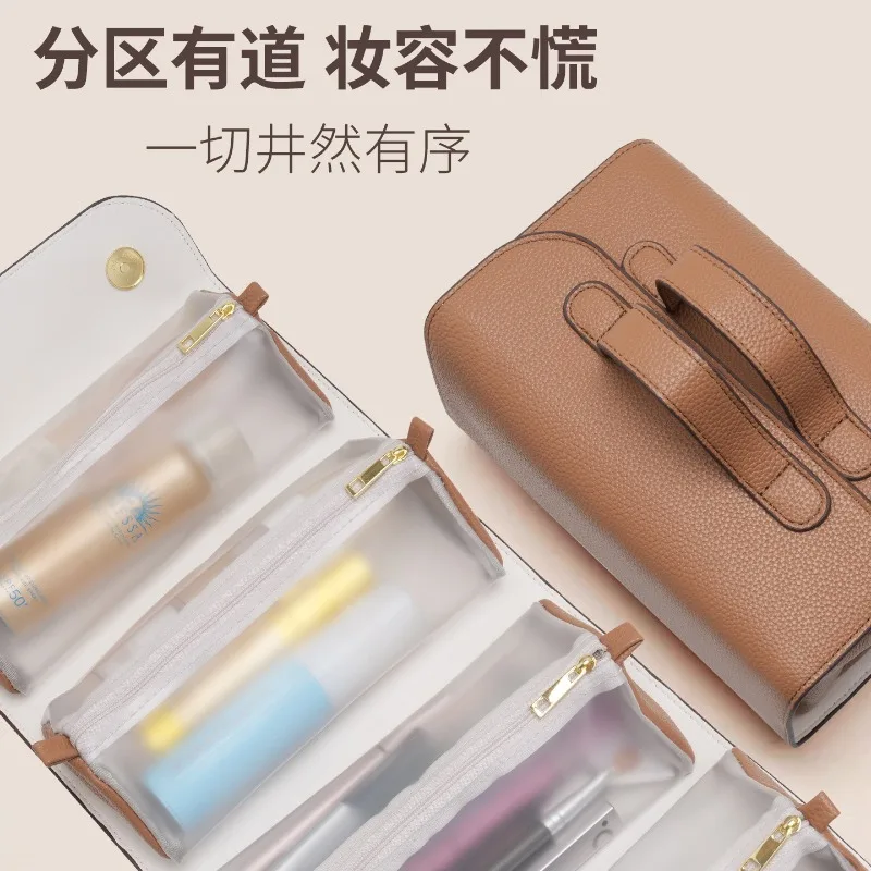 2026 New Partitioned Cosmetic Washbag Large Capacity Foldable Portable Travel Organizer