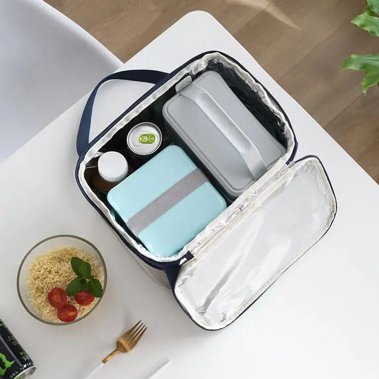 Newly arrived small size 600D adult reusable waterproof lunch clip thermal insulation children's lunch box bag