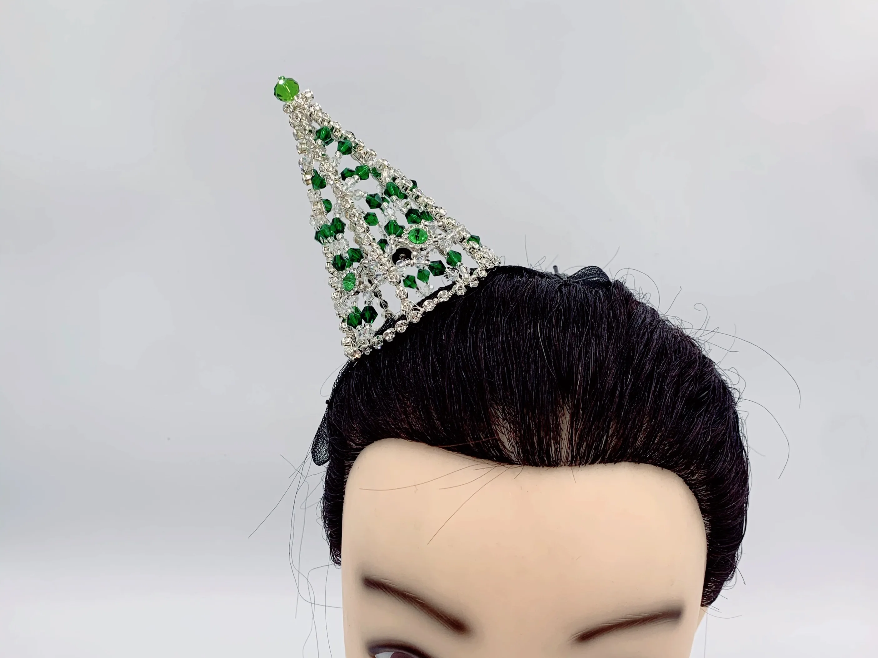 2024 latest ballet performance headwear handmade million clown hat beaded diamond hair accessories stage performance crown