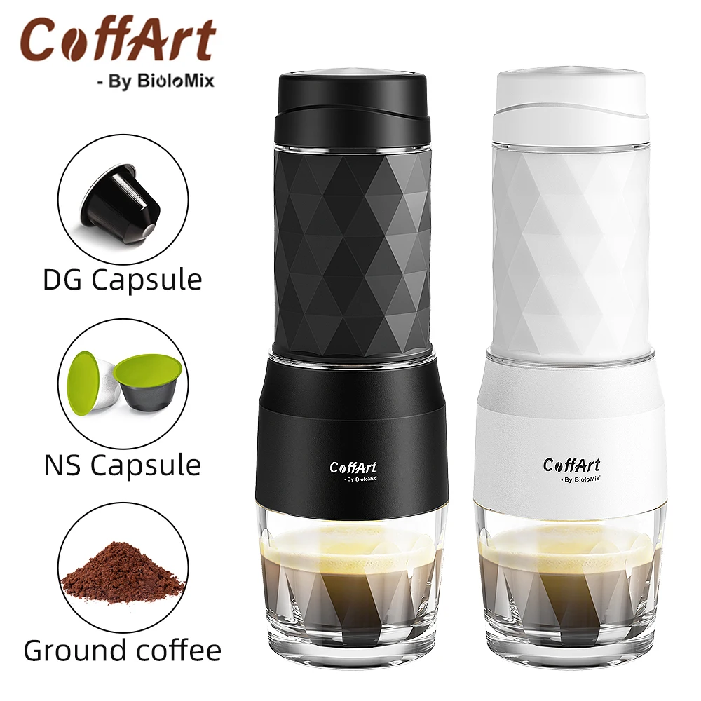 Coffart By BioloMix Hand Press Capsule Ground Coffee Brewer Portable for Travel and Picnic,Portable Coffee Maker Espresso Machi