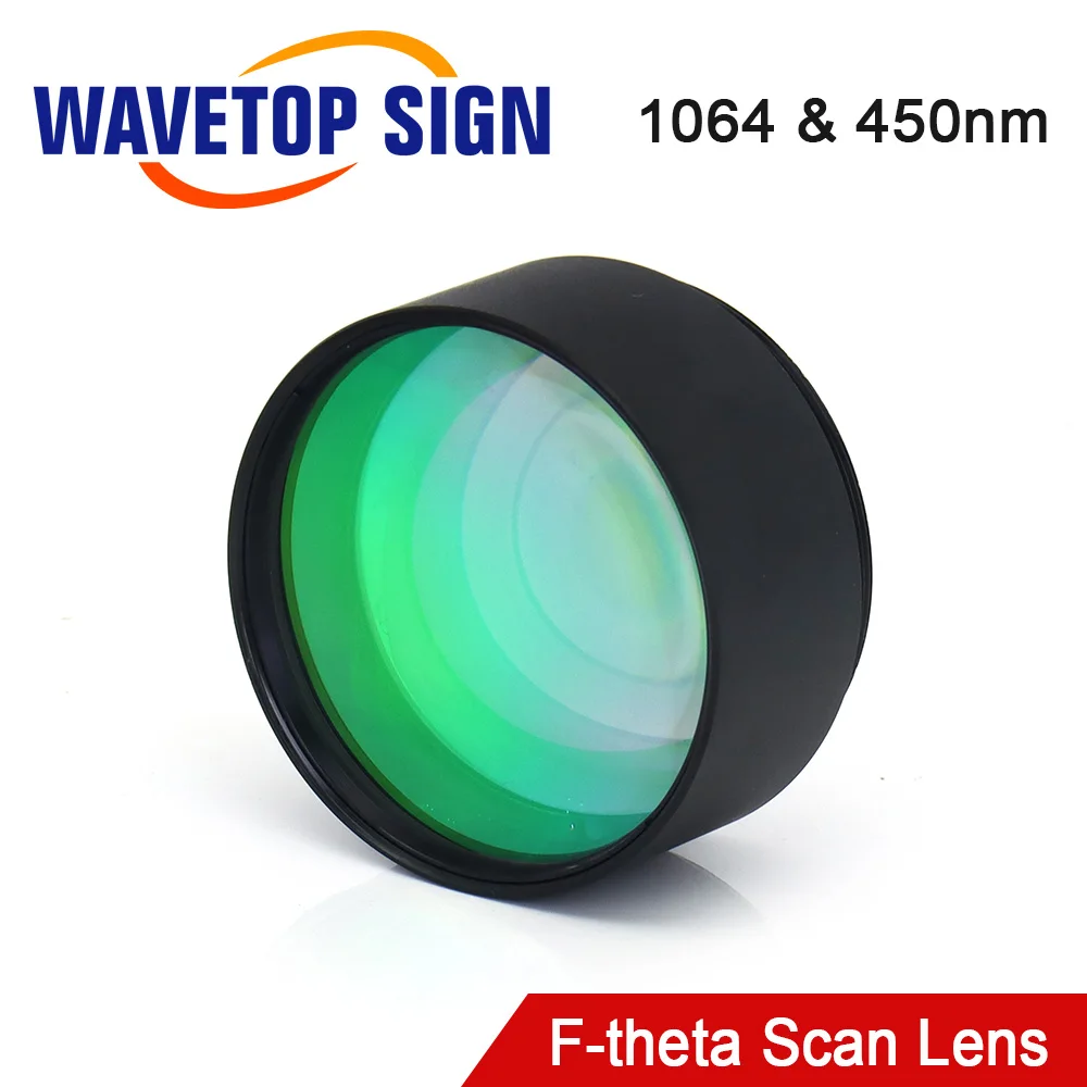 WaveTopSign 1064nm 450nm F-theta Field Scan Lens Thread M55x1 Focal Length F100-254mm for Fiber Laser Marking Machine