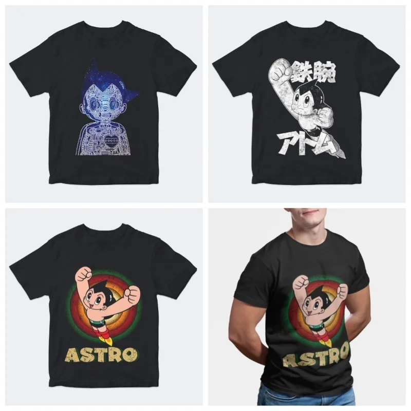 Promoción de Verano 2026: Camisetas de Manga Corta de Algodón Puro con Estampado de Astro Boy para Hombre y Mujer, Ropa Deportiva Casual para Parejas