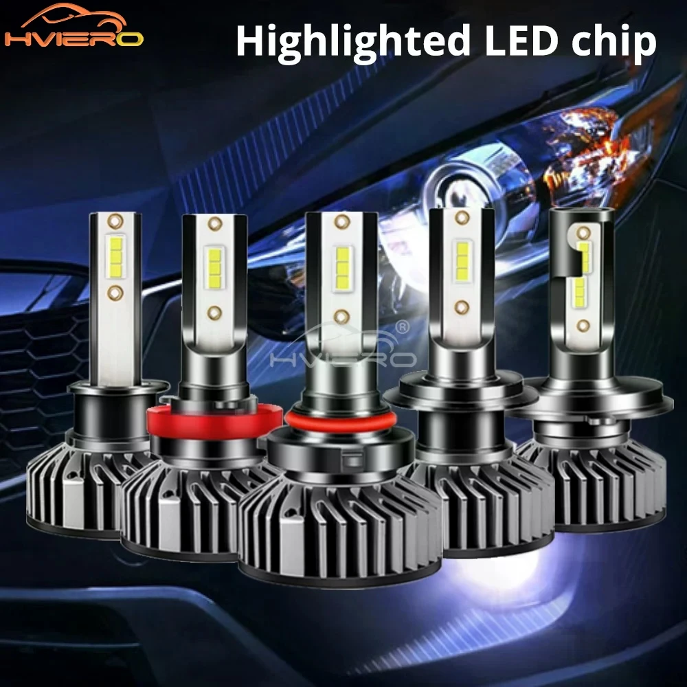 

2 шт. F2 COB CSP Chip Супер яркая автомобильная фара DRL LED 9005 9006 H1 H4 H7 H8 6500K 12V DC Автоматическое освещение Противотуманная фара